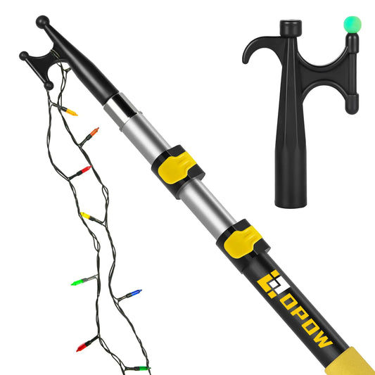 Opow Telescoping Boat Pole with 2 Pcs Hooks Telescopic Boating Pole with Rust-Resistant Floating Durable Luminous Bead Hook - Extend from 1.5FT- 3FT for Boating Docking or Clean Accessories